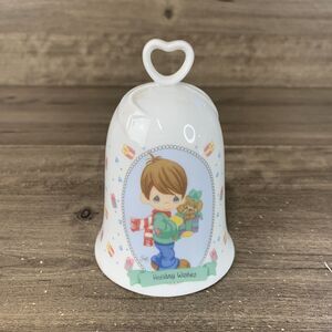 Vintage Precious Moments Holiday Wishes Christmas Tree Bell Ornament 1997